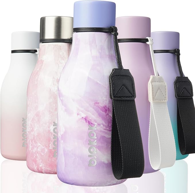 BJPKPK Insulated Water Bottles, 12oz Stainless Steel Metal Water Bottle with Strap, BPA Free Leak Proof Thermos, Mugs, Flasks, Reusable Water Bottle for Sports & Travel, Dawn