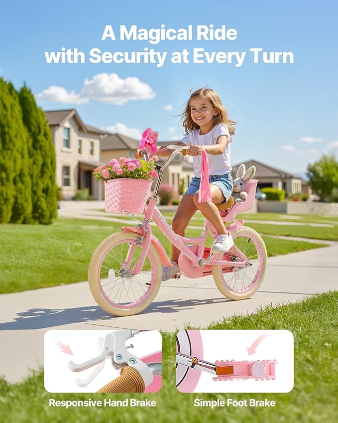 VEVOR Kids Bike, 14/16/18 Inches BMX Style Children Bicycle, Training Wheels Included, Sturdy and Easy to Assemble, Toddler Bike for Boys & Girls Learning to Ride, Blue