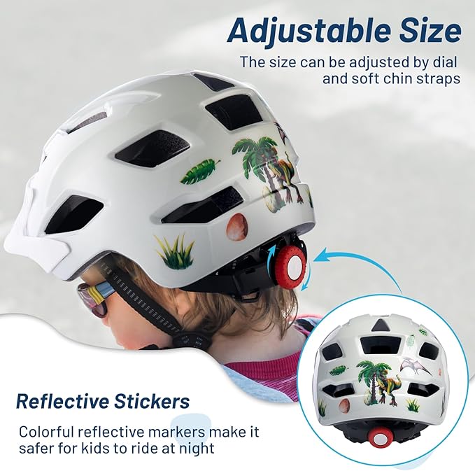 Kids Bike Helmet for Boys & Girls Ages 5-8-14,Lightweight Adjustable 50-57cm Bicycle Helmet with Visor & Reflective Strap，CPSC Certified for Cycling, Skating, Scooters