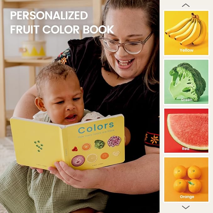 Tiny Land Montessori Toy Set for Baby 13-15 Months Explorer Play Kit - 7-in-1 Baby Drum, Carrot Harvesting and Coin Boxes, Stacking and Color Matching Plate, Size Matching Puzzle, Color Board Book