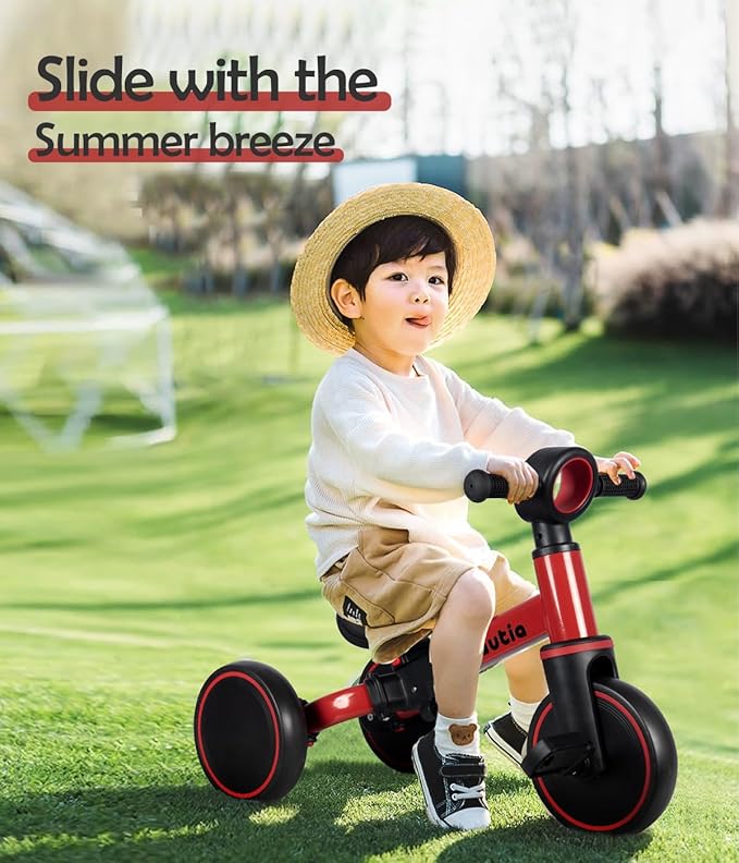 Tricycle for Toddlers 1-3, 4 in 1 Baby Balance Bike 1 2 Year Old Boy Girl Gift, Kids Bicycle Toy with Removable Pedals