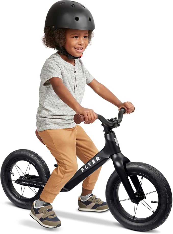 Radio Flyer Balance Bike, Baby Toy, Toddler Bike, Bicycle Toddler Toys, Baby Gifts, Flyer Ultra Lite Balance Bicycle Black, for Ages 1-.5-5 Years, Black