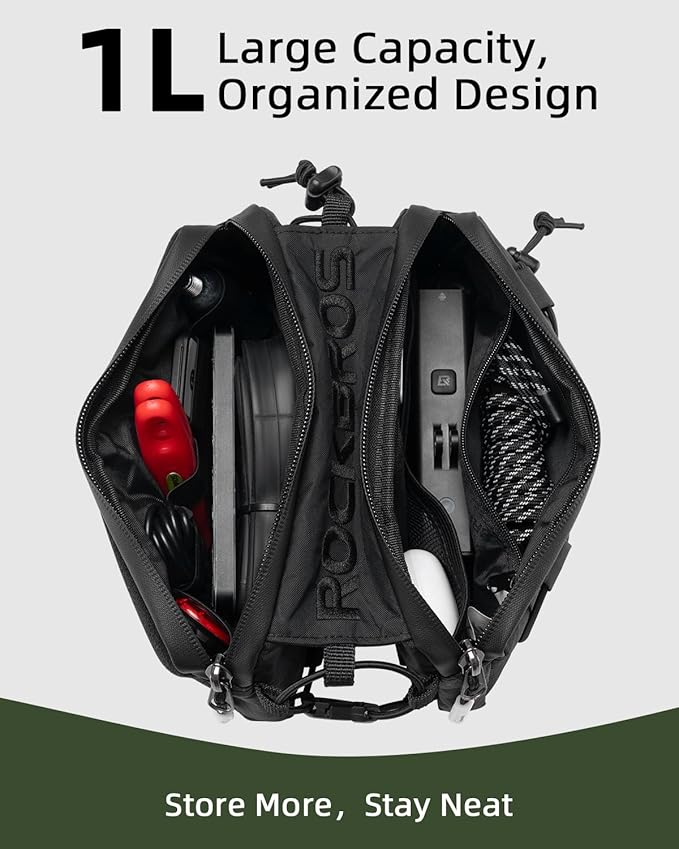 ROCKBROS Top Tube Bike Bag,Large Capacity Bicycle Front Frame bag Quick Release Bike Tube Bag Cycling Pouch with Shoulder Strap Bike Accessories for Adult Bikes