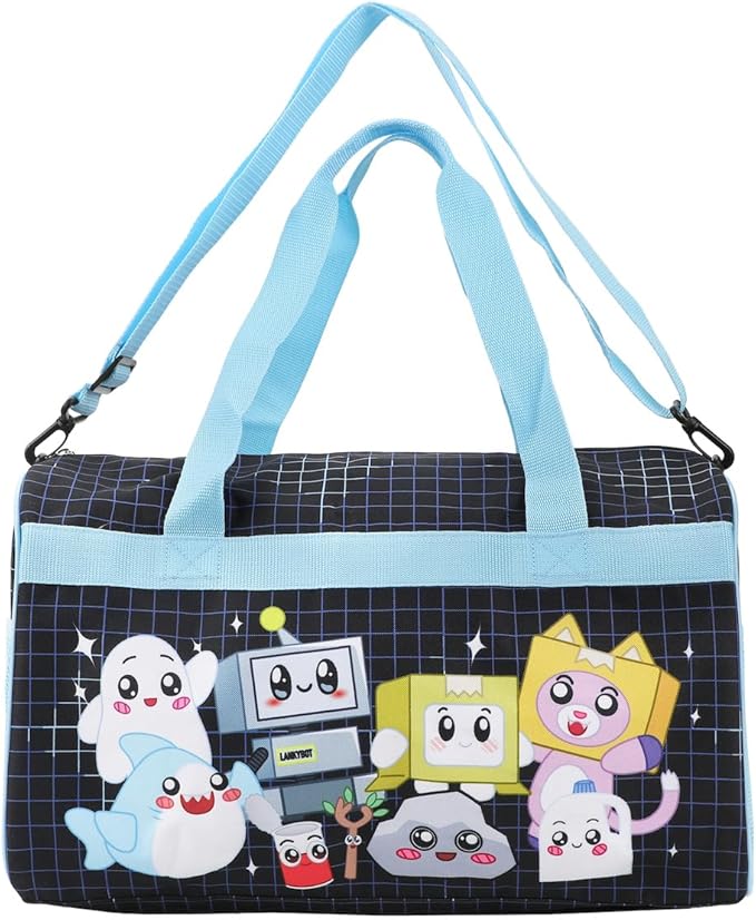 Bioworld LankyBox 4-Piece Kids' Carry On Travel Set - Officially Licensed with 14" Pilot Case, Duffle Bag, Utility Case, and Luggage Tag