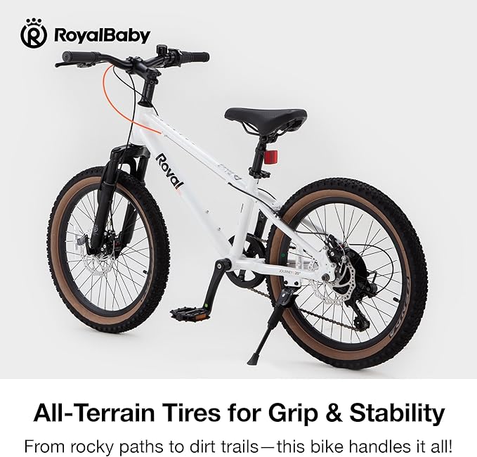RoyalBaby Kids Mountain Bike for Boys and Girls, Ultra-Light Aluminum 20-24 Inch Wheel Bicycle for 6-14 Years Old Children, 7/21-Speeds Drivetrain