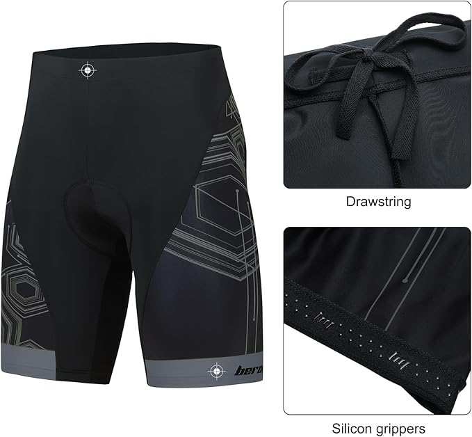 beroy Men's Comfortable Bicycle Cycling Pants, 3D Padded Bike Shorts