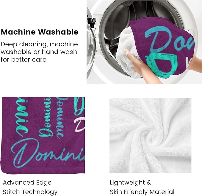 Dr.TOUGH Personalized Name Blanket Personalized Blanket for Adult Kids Flannel Customized Personalized Blankets and Throws