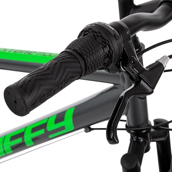 Huffy Stone Mountain Hardtail Mountain Bike for Boys/Girls/Men/Women, 20"/24"/26" Sizes, 6 or 21 Speed Shimano Twist Shifting, Front or Dual Suspension, Comfort Saddle, Sleek Colors