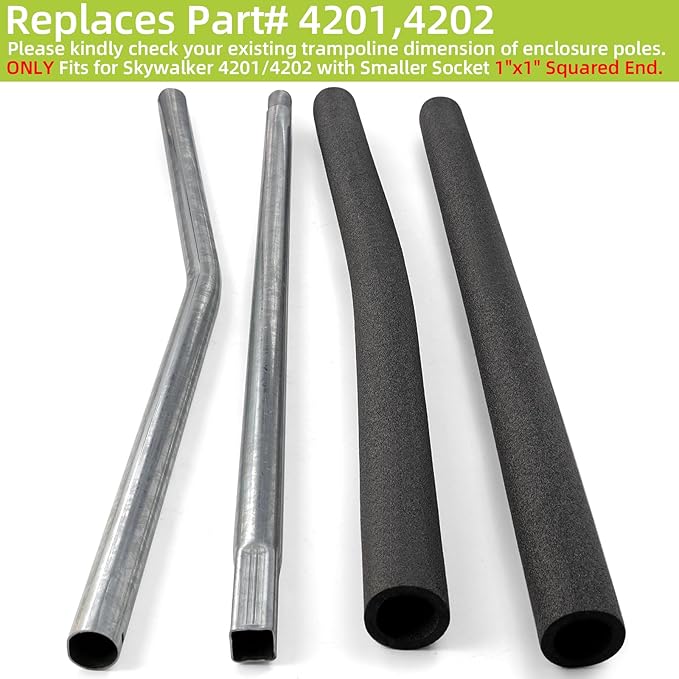Trampoline Poles Replacement for Skywalker, Galvanized Trampoline Enclosure Pole for Skywalker,Replaces Parts#4201 4202