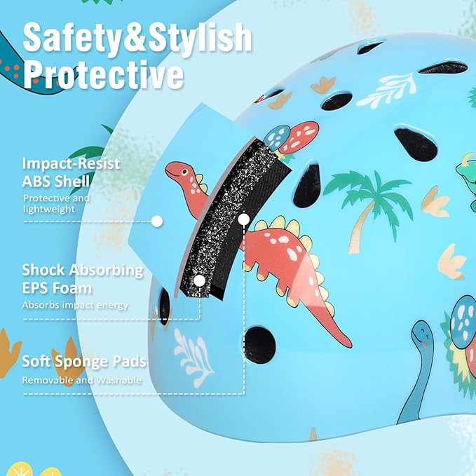 Kids Toddler Bike Helmet for Boys Girls, Adjustable Bicycle Helmet from Infant Baby to Children, Multi-Sport for Scooter Skateboard Roller/Inline Skate