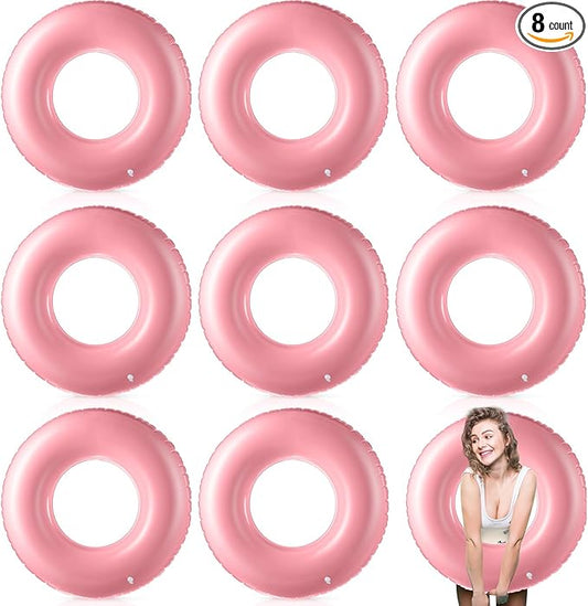 8 Pcs Large Inflatable Pool Float 36 Inches Swimming Ring Pool Floats Adult Inflatable Tube for Summer Vacation Beach River Bachelorette Wedding Party Supplies
