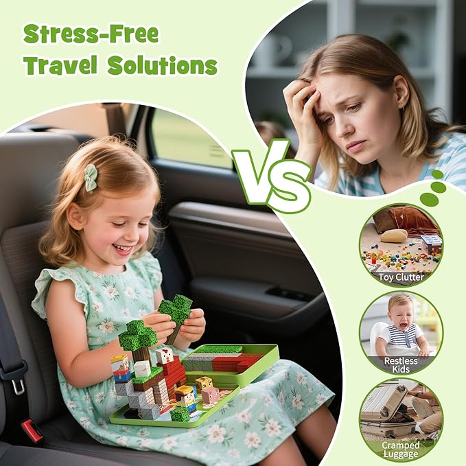 49 Pcs Farm Animals Magnetic Building Blocks Set for Toddlers 3-5, Travel Toys with Iron Storage Box, Magnetic Tiles & Cubes for Kids Ages 4-8, STEM Learning, Portable Play Base for Car Plane Trips