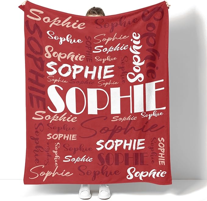 Dr.TOUGH Personalized Name Blanket Personalized Blanket for Adult Kids Flannel Customized Personalized Blankets and Throws