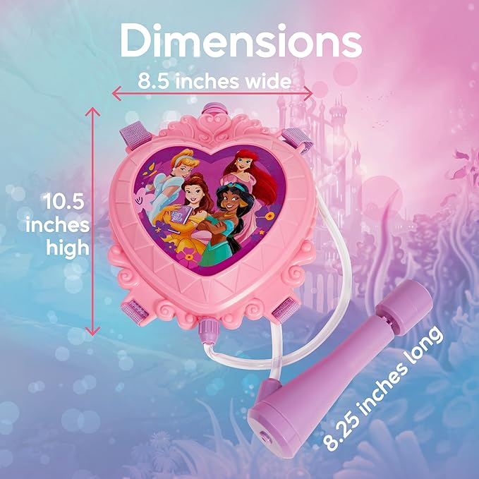 Disney Princess Water Backpack Water Toy, Outdoor Water Blaster for Kids