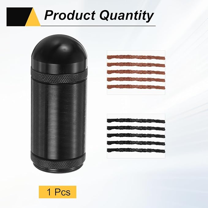 HARFINGTON Tubeless Bicycle Tire Repair Kit Bike Patch Tool Fix Puncture Flat with Plug Tool and Plugs for MTB Road Bicycle Tires, Black