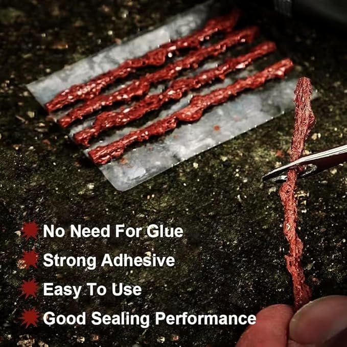 Tubeless Tire Repair Bacon Plugs Strips Refills Kit for Bike Tires- 30 Rope Plug Pack for Road & Mountain Bicycle Tires Repair