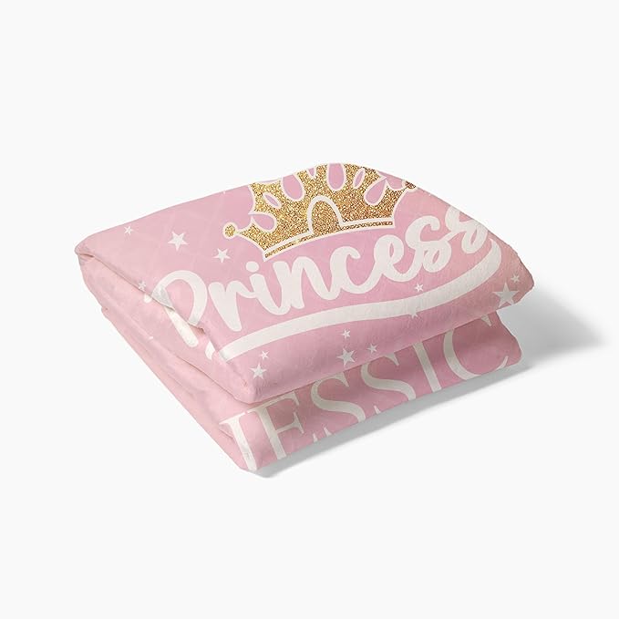 Personalized Princess Blanket: Custom Name Princess Blanket, Soft Sherpa Fleece Throw for Newborns, Toddlers, Kids and Girls, Nursery or Bedroom Décor; Pink, 30"x40", 1-Sided Printing, Printed in USA
