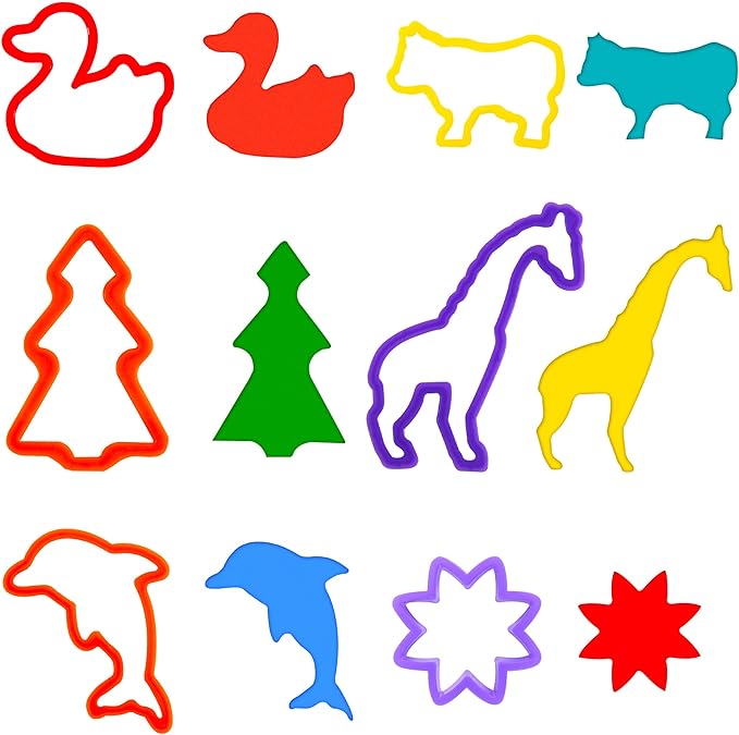 FRIMOONY Dough Tools Set for Kids, Various Animal Molds, Rolling Pins, Random Color, 47 PCS