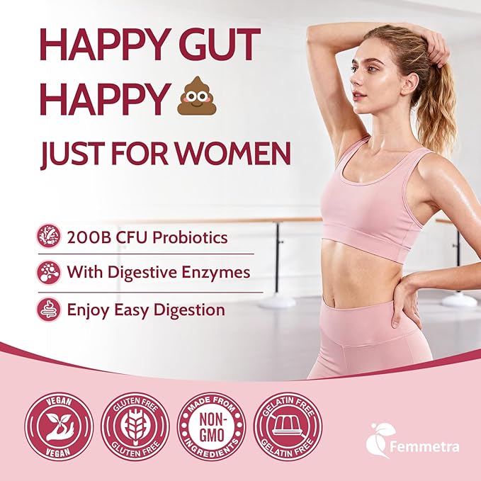 Probiotics for Women Gummies, Vaginal Prebiotics & Probiotics Gummies for PH Balance & Urinary Health, with Kombucha, Akkermansia for Digestive Health, 200 Billion CFUs, Cranberry Flavor, 60 Count