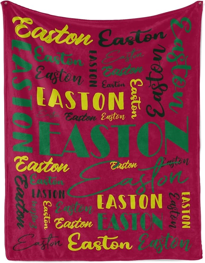 Name Blanket Personalized Blanket for Adult Kids Flannel Customize Throw Blanket Custom (Color 15, 50 x 60 Inches)