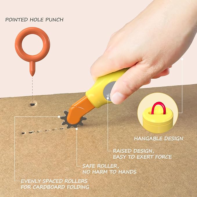 Cardboard Construction Tool Kit for Kids – 132 PCS DIY Cutting Tools & Educational Toys for Family & Team Projects – Creative STEM Building Kit for Boys & Girls Ages 5+