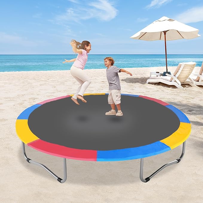 Eapmic Trampoline Pad Replacement, Trampoline Safety Pad, Spring Cover for 8ft 10ft 12ft 14ft 15ft 16ft Round Trampoline with Waterproof Foam Padding, Universal Trampoline Accessories