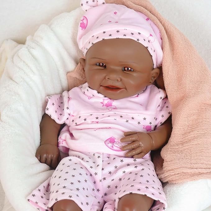 19.49 in Full Silicone Reborn Baby Dolls, 1:1 Lifelike Newborn Dolls Non Vinyl Realistic Reborn Toddler Dolls Boy Washable Sleeping Doll
