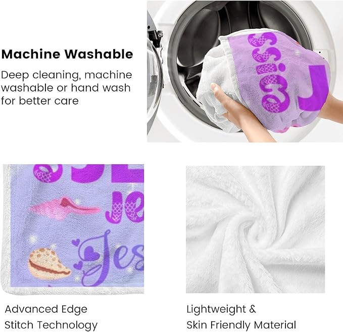 Custom Girl Blanket with Name Personalized Cute Mermaid Blanket for Newborn Customized Soft Flannel Throw Blanket Memorial Gift for Toddler on Birthday Baby Shower Christmas