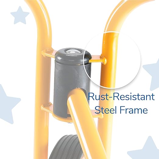 MYRIDER Toddler Trike, Kids Tricycle for Preschool, Daycare, Playground Kids Tricycles, Rubber Tires, Yellow/Black, 12" Tandem