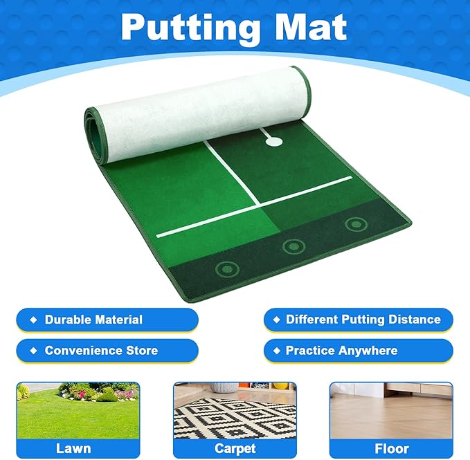 Toddler Golf Set for Boys Girls 2 3 4 5 Years Old, Kids Golf Clubs Set with Cart & Putting Mat, Outdoor Indoor Sports Christmas Toys Birthday Gift, Blue