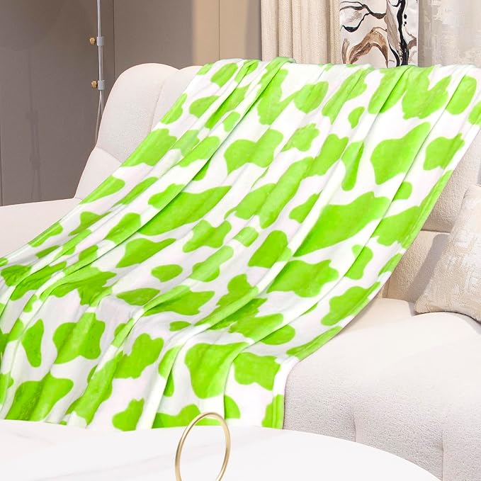 Twin Throw Blanket Lime Green - Soft Fuzzy Lightweight Fleece Bedding for Bedroom, Living Room | Gifts for Girls Women 60"x80"
