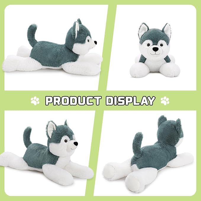 MaoGoLan 28" Giant Husky Dog Stuffed Animals,Soft and Cuddly Lifelike Husky Puppy Plush Toys, Warm Companionship Stuffed Dog Gift for Puppy Lover,Kids,Children