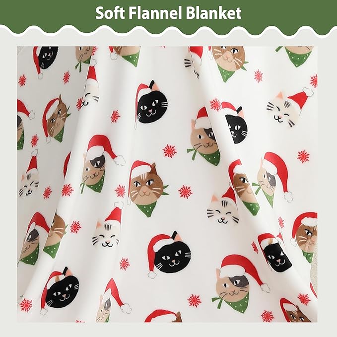 Softan Kids Throw Blanket for Girls & Boys, Warm Soft Toddler Fleece Blankets for Sofa Couch Bed， Cozy Fuzzy Plush Flannel Kids Throw Blanket for Daycare & School - Cat 50x60 inches