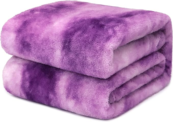 obinsm Fleece Blankets Purple Soft Blanket Fuzzy Throw Blankets for Bed