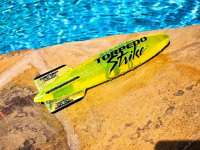 DartFin 11.25" Pro Size Ultra Premium Pool Torpedo Rocket Glides Up to 40 Feet Like Underwater Football for Underwater Passing Games Underwater Torpedo Large Diving Toy Glider (Yellow)