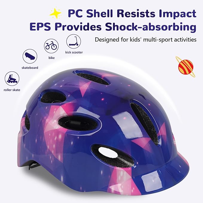 Kids/Youth Bike Helmet for Boys Girls and Teens, Adjustable and Multi-Sport for Bicycle, Kick Scooter, Skateboard, Roller/Inline Skate