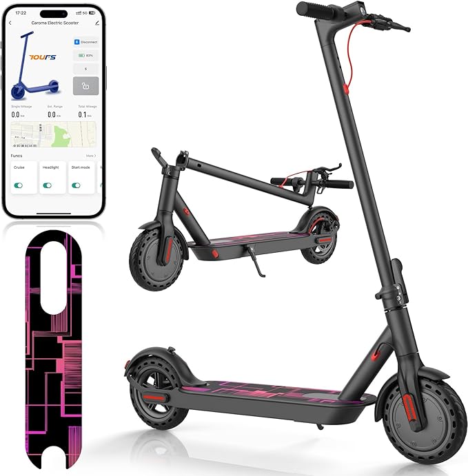Caroma Electric Scooter Adults, Powerful 350W/500W/750W Motor, Top Speed 20/25 Mph & 18/25/30 Miles Range, 8.5" Solid Tires, Cruise Control E Scooter for Adults (Multiple Options)