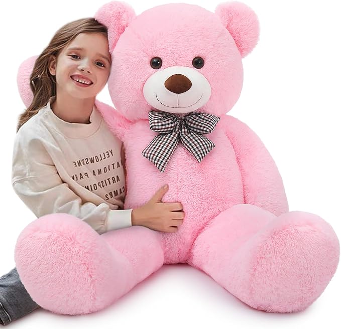 MaoGoLan Giant Teddy Bear 4 Feet,Adorable and Cuddly Big Teddy Bear Stuffed Animal 47", Pink Teddy Bear Plush Gift Decoration for Baby Shower,Party,Birthday,Valentines Day