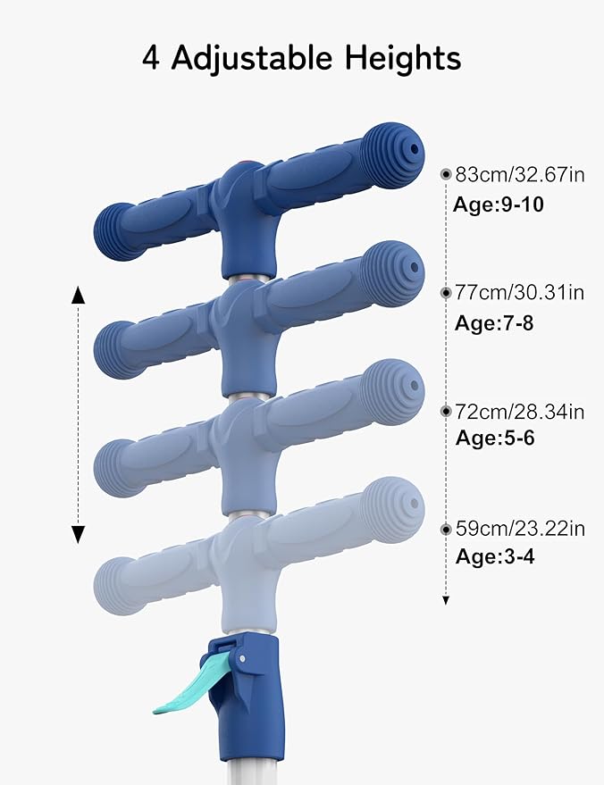 Besrey Kick Scooter for Kids Ages 3-10, 3-Wheel Folding Scooter with Adjustable Height, LED Light Wheels, Extra Wide Deck for Outdoor Activities