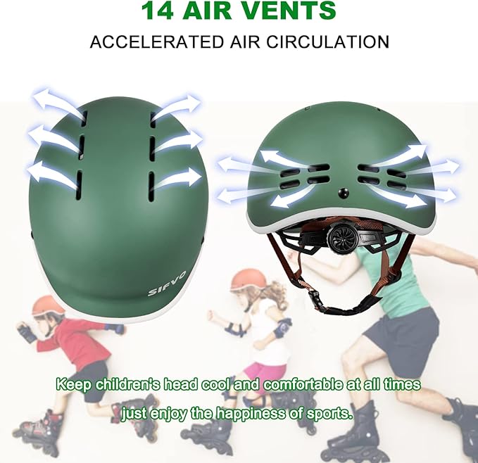 Kids Helmet, SIFVO Kids Bike Helmet Skateboard Helmet Scooter Helmet All-Round Protection Boys Girls Bike Helmet Kids to Youth Extended Visor Adjustable & Durable 51-55cm