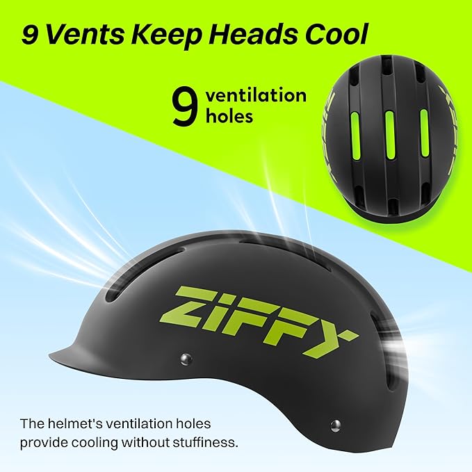 ZIFFY Kids/Toddler Bike Helmet, Adjustable, Lightweight, Safety Certified Scooter Helmet for Boys & Girls with Washable Inner Lining, 2 Sizes, 4 Colors – Fits Toddlers to Youth