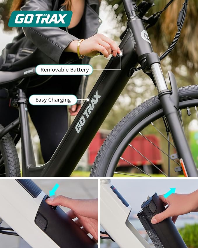 Gotrax Dolphin 26" Electric Bike, Max Range 30Miles(Pedal-assist1) & 20Mph Power by Peak 500W, 5 Pedal-Assist Levels & Front Suspension, 7-Speed&Boost Mode, City E-Bike for Adult, Step-Thru Bicycle