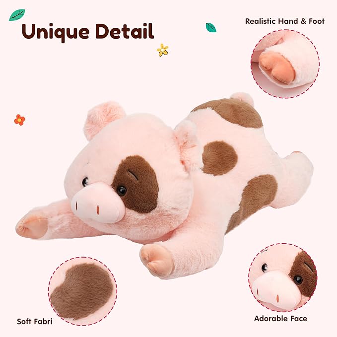Pig Stuffed Animal, Giant 31.5" Stuffed Piggy, Large Soft Plush Pig Toy Birthday Holiday Party Gifts for Kids Girls Boys