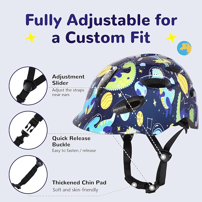 Kids/Youth Bike Helmet for Boys Girls and Teens, Adjustable and Multi-Sport for Bicycle, Kick Scooter, Skateboard, Roller/Inline Skate