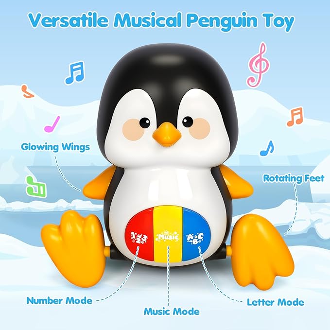 Baby Toys 6-12 Months, Musical Penguins Crawling Infant Toys, Early Learning Toy for Tummy Time with Light & Sound, Birthday Gifts for Babies Newborn Boys Girls 0-3-6 7 8 9 10 11 Months 1 Year Old