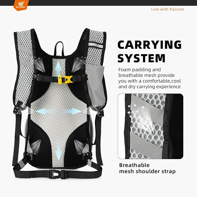SKYSPER Small Hiking Backpack - 15L Travel Daypack Lightweight Bag Water Resistant Hiking Backpacks for Women Men