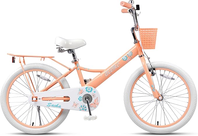 Glerc Sasha Girls Bike, 12-20 Inch Kids Bike for Children Ages 2-13 Years, Kids Bicycle with Doll-Seat & Basket & Training Wheels, Multiple Colors