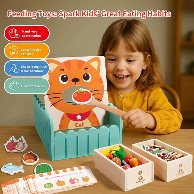 Montessori Toys for 2 3 4 5 Year Old Boys & Girls, Wooden Farm Sensory Toddler Toy,Preschool Learning Educational Activities Toys Fine Motor Skills Development, Ideal Birthday Gift Kids