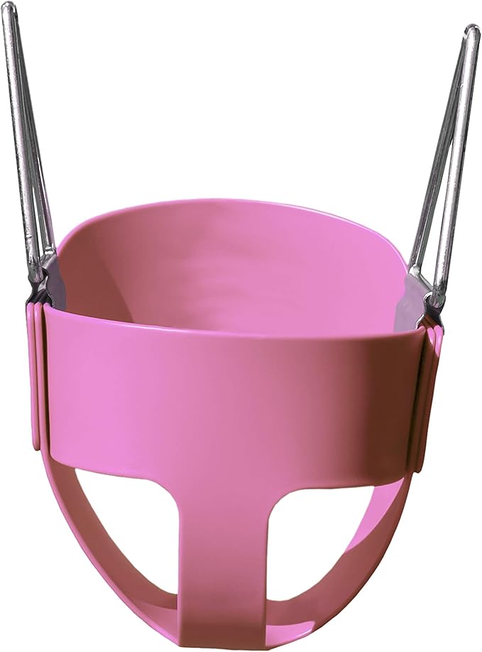 Gorilla Playsets 04-0008-PK/PK Full Bucket Toddler Swing, Pink Bucket, Pink 60" Plastic Coated Chains, 50 lb Capacity