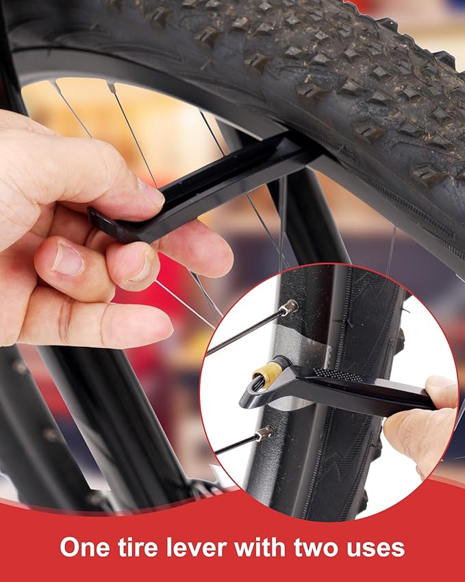 Bike Tire Repair Kit, Bicycle Inner Tube Puncture Patch Kits with 20 PCS Vulcanizing Patches, User Manual, Metal Rasp and Tire Lever, Bike Patch Kit for Mountain and Road Bike.